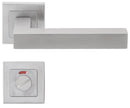 DSQ 901 Bathroom W/C, Lever Handles, Square, On Square Rose, With Bathroom (WC) Indicator Set - DSQ 005, 143mm (l), Stainless Steel, DORMAKABA-2