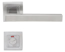 DSQ 902 Bathroom W/C, Lever Handles, Square, On Square Rose, With Bathroom (WC) Indicator Set - DSQ 005, 145mm (l), Stainless Steel, DORMAKABA-2