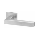 Dala Black, Lever Handles, Square, On Square Rose, With Escutcheons, Black Stainless Steel, QS-2