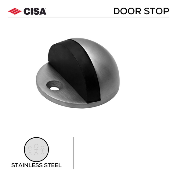 FDS01.SS, Door Stop, Floor Mounted, Hooded, Stainless Steel, CISA