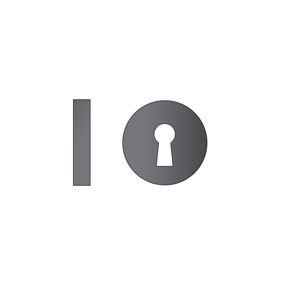 FE.R.K.MBL, Escutcheon, Key, Round, 53mm (h) x 53mm (w) x 8mm (t), Matt Black, CISA