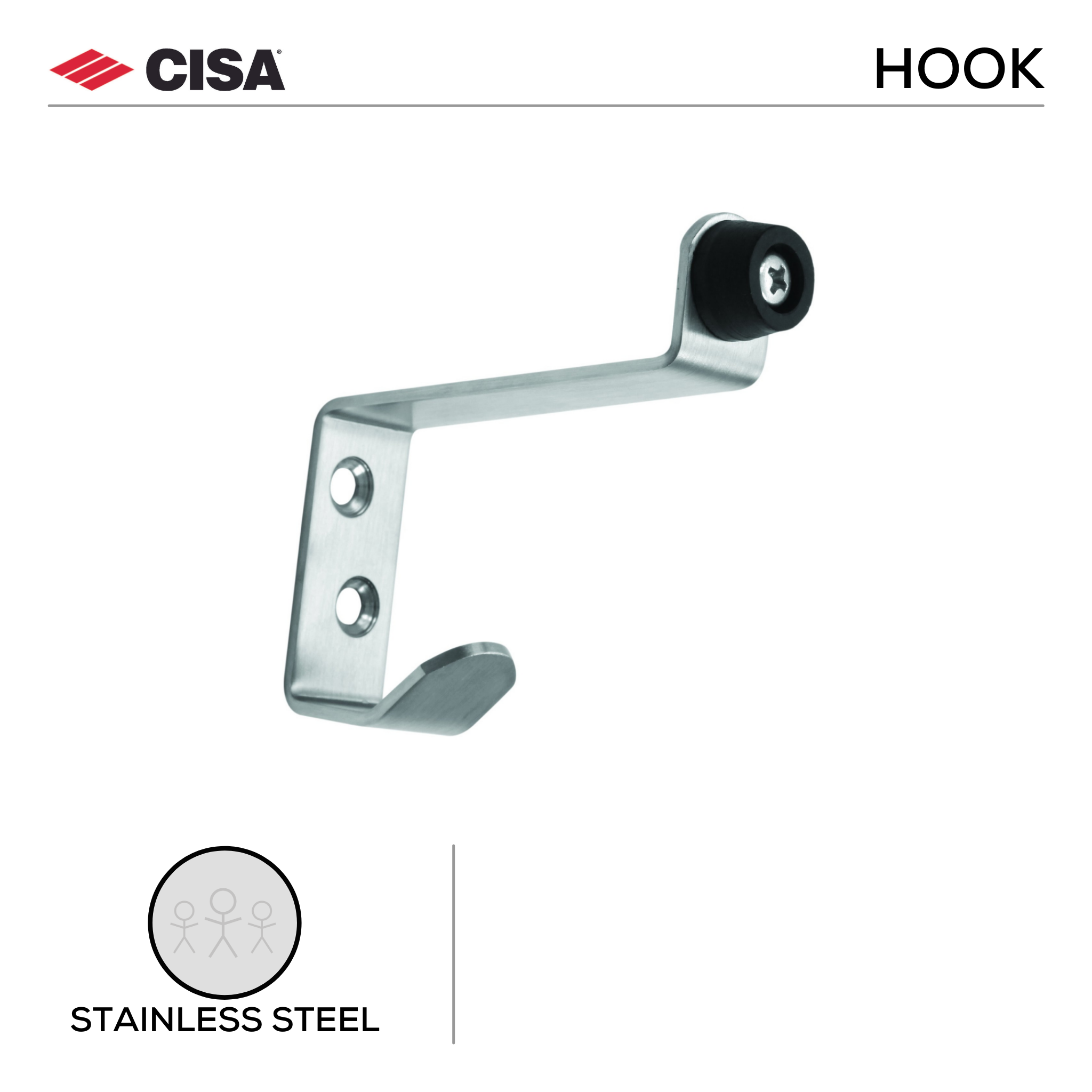 FHACH02.SS, Hat & Coat Hook, Stainless Steel, CISA