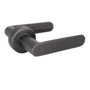 FS203.R._.MBL, Lever Handles, Form, On Round Rose, With Escutcheons, Matt Black, CISA-2