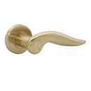 FS110.R._.SB, Lever Handles, Form, On Round Rose, With Escutcheons, Satin Brass, CISA-2