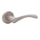 FS107.R._.SS, Lever Handles, Form, On Round Rose, With Escutcheons, Stainless Steel, CISA-2