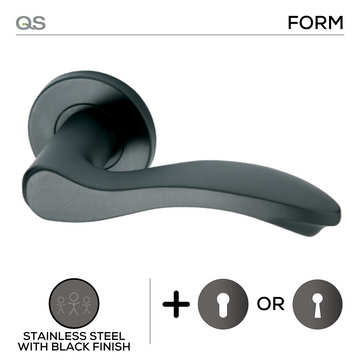 QS Stainless Steel Lever Handle for patio and sliding doors, main product view with strong stainless style.