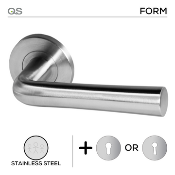 Main product view showing QS Stainless Steel Lever Handle — strong stainless style for patio and sliding doors.