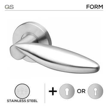 QS Stainless Steel Lever Handle shown in main product view, giving patio and sliding doors clean stainless confidence.