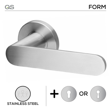 Main product view showing QS Stainless Steel Lever Handle — tough stainless shine for patio and sliding doors.