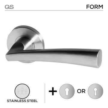 QS Stainless Steel Lever Handle main product view for patio and sliding doors — strong stainless style.