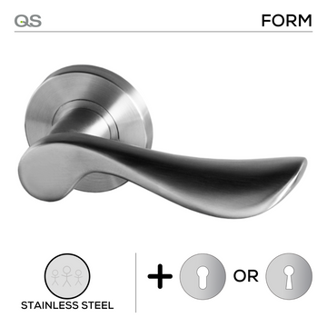 Main product view showing QS Stainless Steel Lever Handle — strong stainless style for patio and sliding doors.