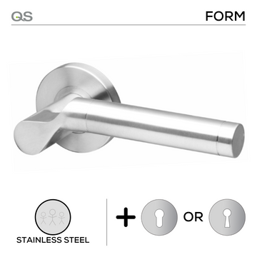 Main product view showing QS Stainless Steel Lever Handle — strong stainless style for patio and sliding doors.