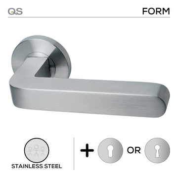 Main product view showing QS Stainless Steel Lever Handle — clean stainless confidence for patio and sliding doors.