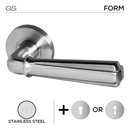 Karis, Lever Handles, Form, On Round Rose, With Escutcheons, Stainless Steel, QS-1