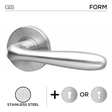 Main product view showing QS Stainless Steel Lever Handle — tough stainless shine for patio and sliding doors.