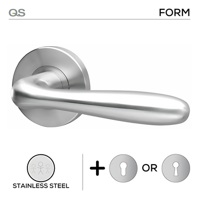 Main product view showing QS Stainless Steel Lever Handle — tough stainless shine for patio and sliding doors.