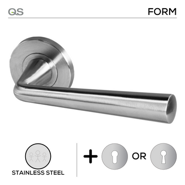 Main product view showing QS Stainless Steel Lever Handle — tough stainless shine for patio and sliding doors.