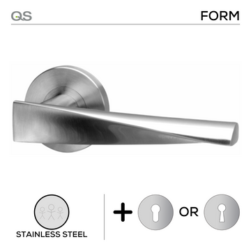 Main product view showing QS Stainless Steel Lever Handle — tough stainless shine for patio and sliding doors.