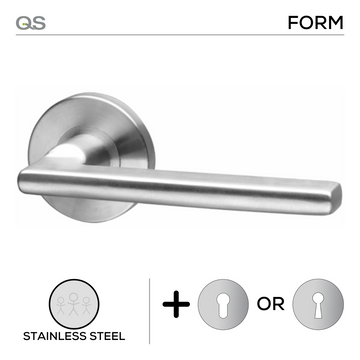 Main product view showing QS Stainless Steel Lever Handle — tough stainless shine for patio and sliding doors.