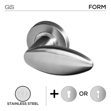 Main product view showing QS Stainless Steel Lever Handle — clean stainless confidence for patio and sliding doors.
