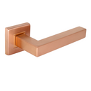 FS201.S._.SRG, Lever Handles, Form, On Square Rose, With Escutcheons, Satin Rose Gold, CISA-2
