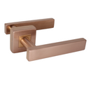 FS202.S._.SRG, Lever Handles, Form, On Square Rose, With Escutcheons, Satin Rose Gold, CISA-2