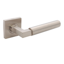 FS104.S._.TR, Lever Handles, Form, On Square Rose, With Escutcheons, 125mm (l), Stainless Steel with Tarnish Resistant, CISA-2