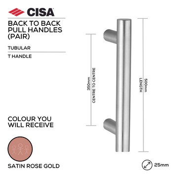 CISA Timber Pull Handle for doors, main product view with grab-and-go good looks, 25mm (Ø) x 500mm (l).