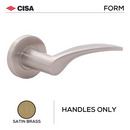 FS116.R.SB, Lever Handles, Form, On Round Rose, Handles Only, Satin Brass, CISA-1