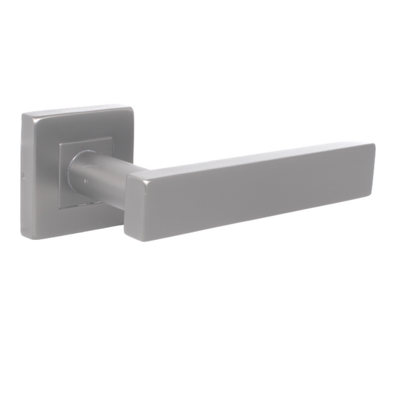 FS202.S._.SS, Lever Handles, Form, On Square Rose, With Escutcheons, Stainless Steel, CISA