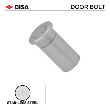 CISA Stainless Steel Door for doors, main product view with strong stainless style, 39mm (l) x 19mm (Ø).