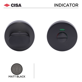 FWC.101.RL.MBL, WC Escutcheon, Round Rose, 53mm (h) x 53mm (w) x 8mm (t), Matt Black, CISA
