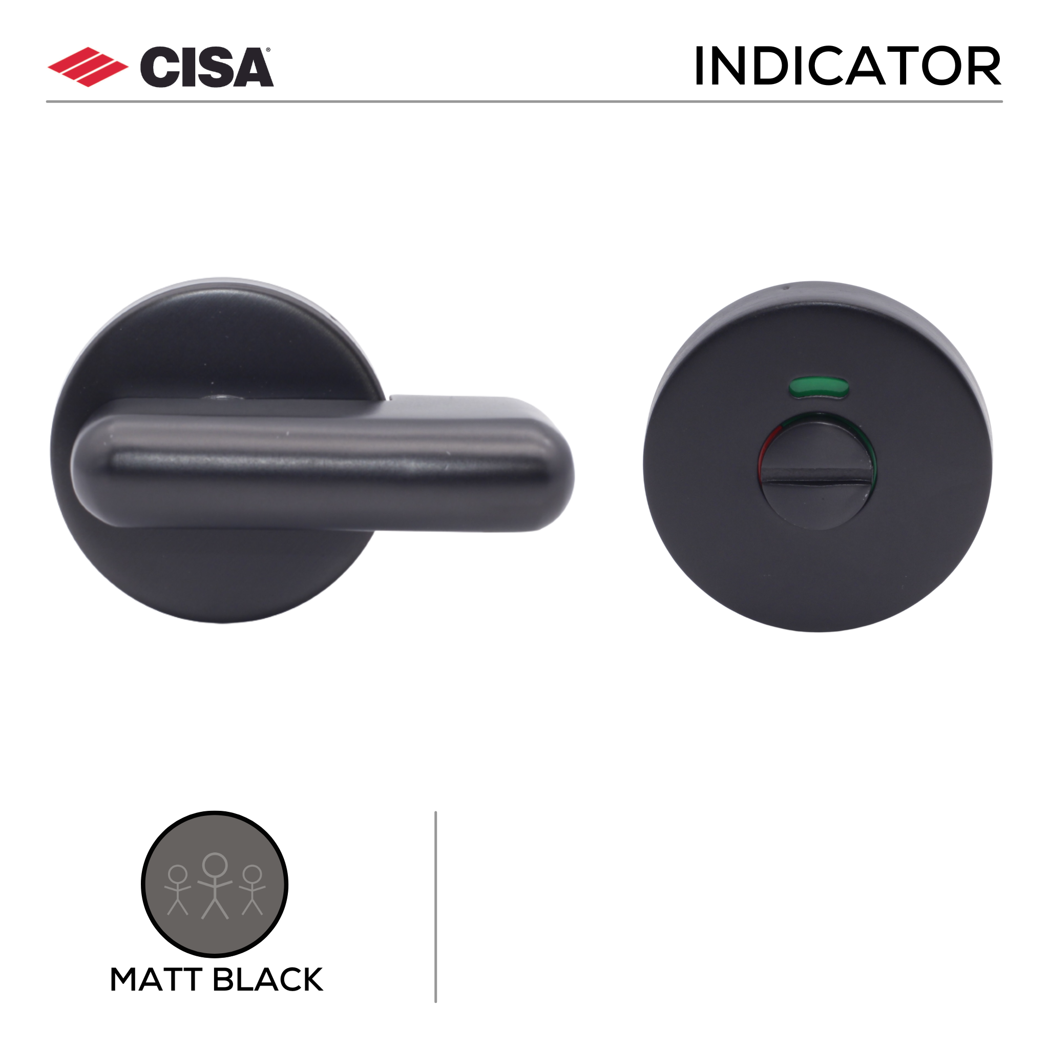 FWC.104.RL.MBL, WC Escutcheon, Round Rose, 53mm (h) x 53mm (w) x 8mm (t), Matt Black, CISA