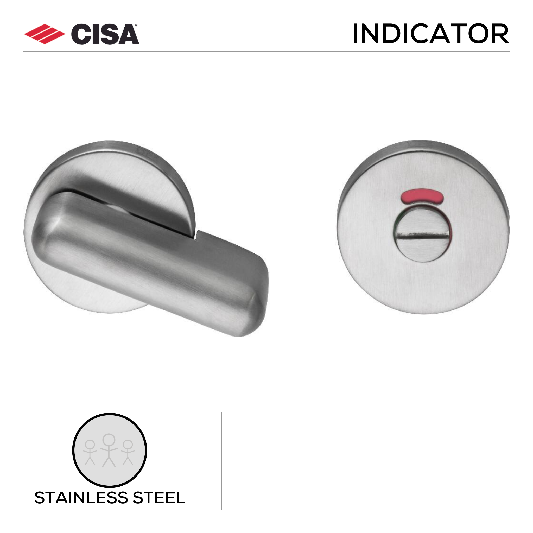 FWC.104.RL.SS, WC Escutcheon, Round Rose, 53mm (h) x 53mm (w) x 8mm (t), Stainless Steel, CISA