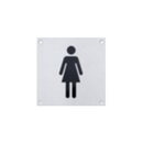 DSS-131, Door Signage, Female sign, 150mm (l), 150mm (w), 1,2mm (t), Stainless Steel, DORMAKABA-2