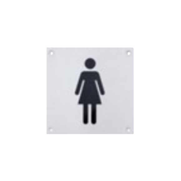 DSS-131, Door Signage, Female sign, 150mm (l), 150mm (w), 1,2mm (t), Stainless Steel, DORMAKABA
