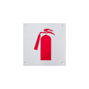 DSS-146, Door Signage, Fire Extinguisher , 150mm (l), 150mm (w), 1,2mm (t), Stainless Steel, DORMAKABA-2