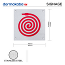 DSS-145, Door Signage, Fire Hose Reel , 150mm (l), 150mm (w), 1,2mm (t), Stainless Steel, DORMAKABA-1