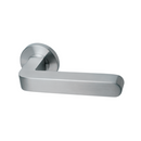 Holen, Lever Handles, Form, On Round Rose, With Escutcheons, Stainless Steel, QS-2