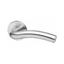 Inari, Lever Handles, Tubular, On Round Rose, With Escutcheons, Stainless Steel, QS-2