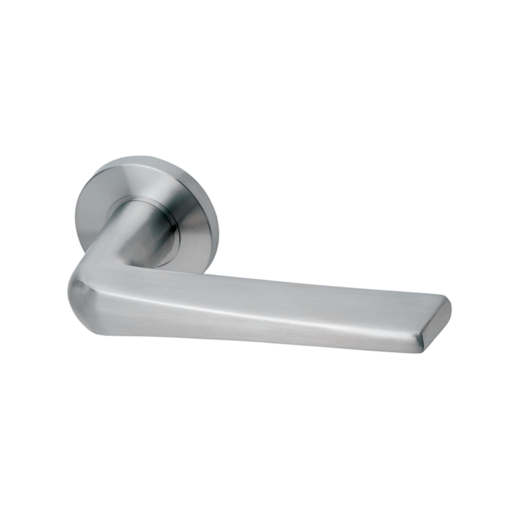 Krone Black, Lever Handles, Form, On Round Rose, With Escutcheons, Black Stainless Steel, QS