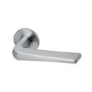 Krone, Lever Handles, Form, On Round Rose, With Escutcheons, Stainless Steel, QS-2