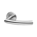 Lulea, Lever Handles, Tubular, On Round Rose, With Escutcheons, Stainless Steel, QS-2