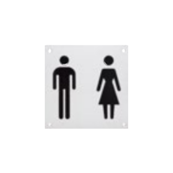 DSS-132, Door Signage, Male & Female , 150mm (l), 150mm (w), 1,2mm (t), Stainless Steel, DORMAKABA