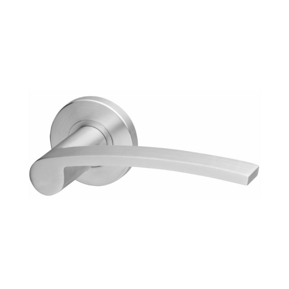 QS Stainless Steel Lever Handle hardware detail for patio and sliding doors — strong stainless style.