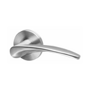 Molo, Lever Handles, Solid, On Round Rose, With Escutcheons, Stainless Steel, QS-2