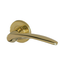 Molo PVD, Lever Handles, Solid, On Round Rose, With Escutcheons, PVD Brass, QS-2