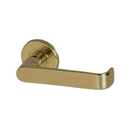 Mora PVD, Lever Handles, Form, On Round Rose, With Escutcheons, PVD Brass, QS-2