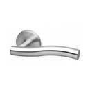 Namsos, Lever Handles, Tubular, On Round Rose, With Escutcheons, Stainless Steel, QS-2
