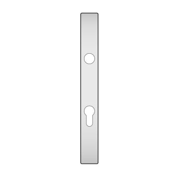 QS4428 CYL, Plate, Narrow Rectangular, 225mm (l) x 28mm (w), Supplied with QS Handle (Price if purchasing a Qs handle at same time), Stainless Steel, QS